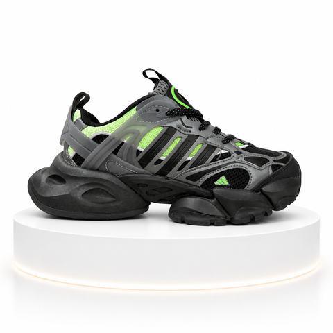 Жіночі кросівки Adidas Vento XLG сіро-чорні з салатовим AD-005-6 фото