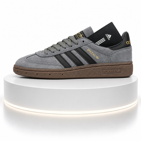 Жіночі кросівки Adidas Handball Spezial сірі з чорним AD-560-36 фото