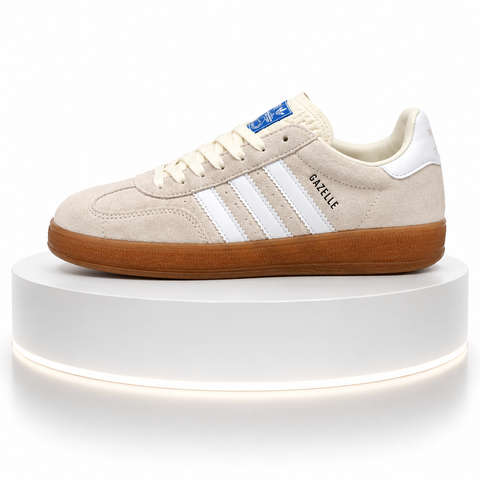 Чоловічі кросівки Adidas Gazelle бежеві з білим AD-163-2-41 фото